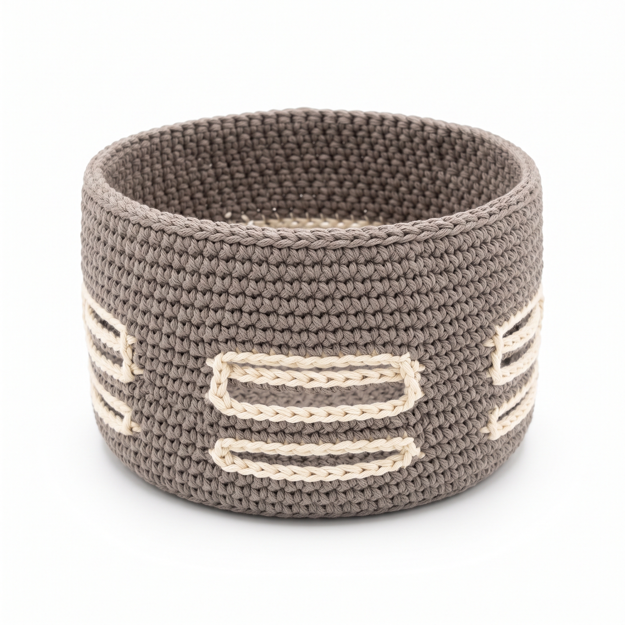 Crochet Charging Station Basket With Cord Slots (The Cord Nest)
