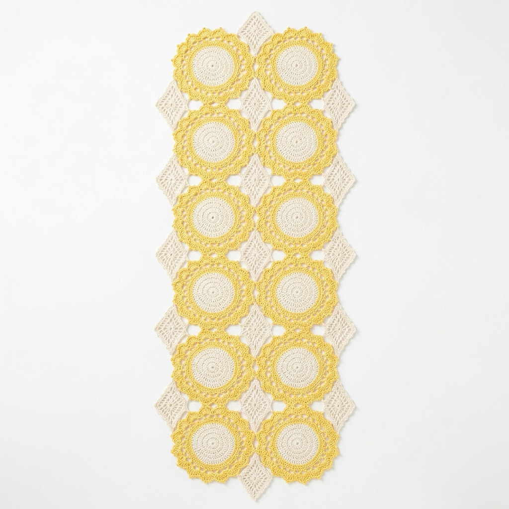 Crochet Golden Daisy Lace Runner Pattern (Free)