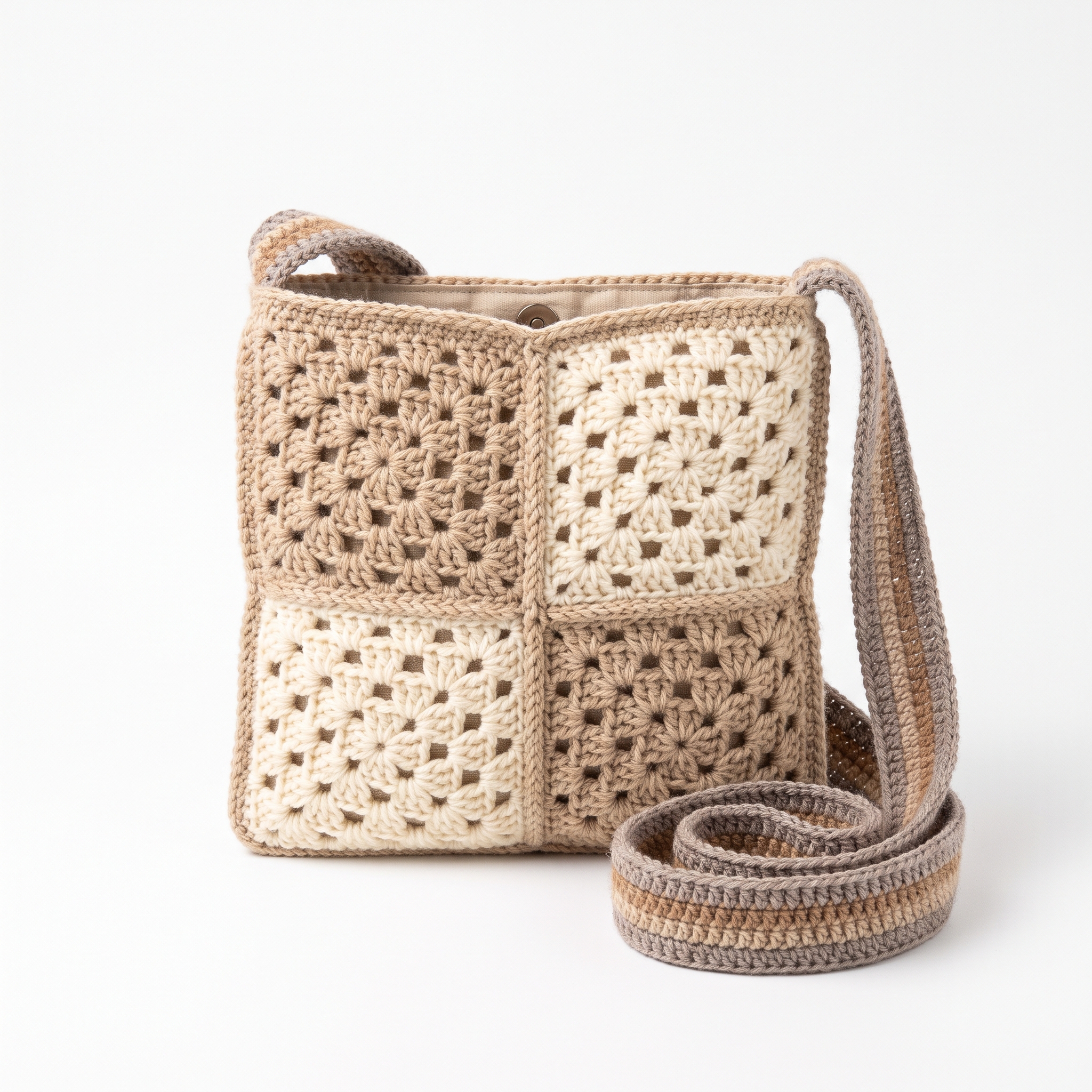 Crochet Granny Square Crossbody Bag Pattern (Free)