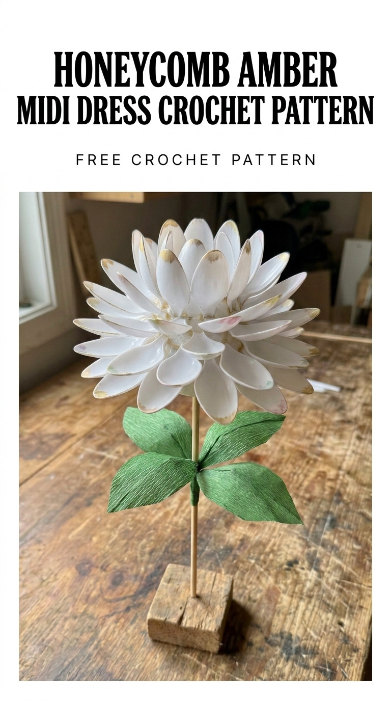 Crochet Honeycomb Amber Midi Dress Pattern (Free)