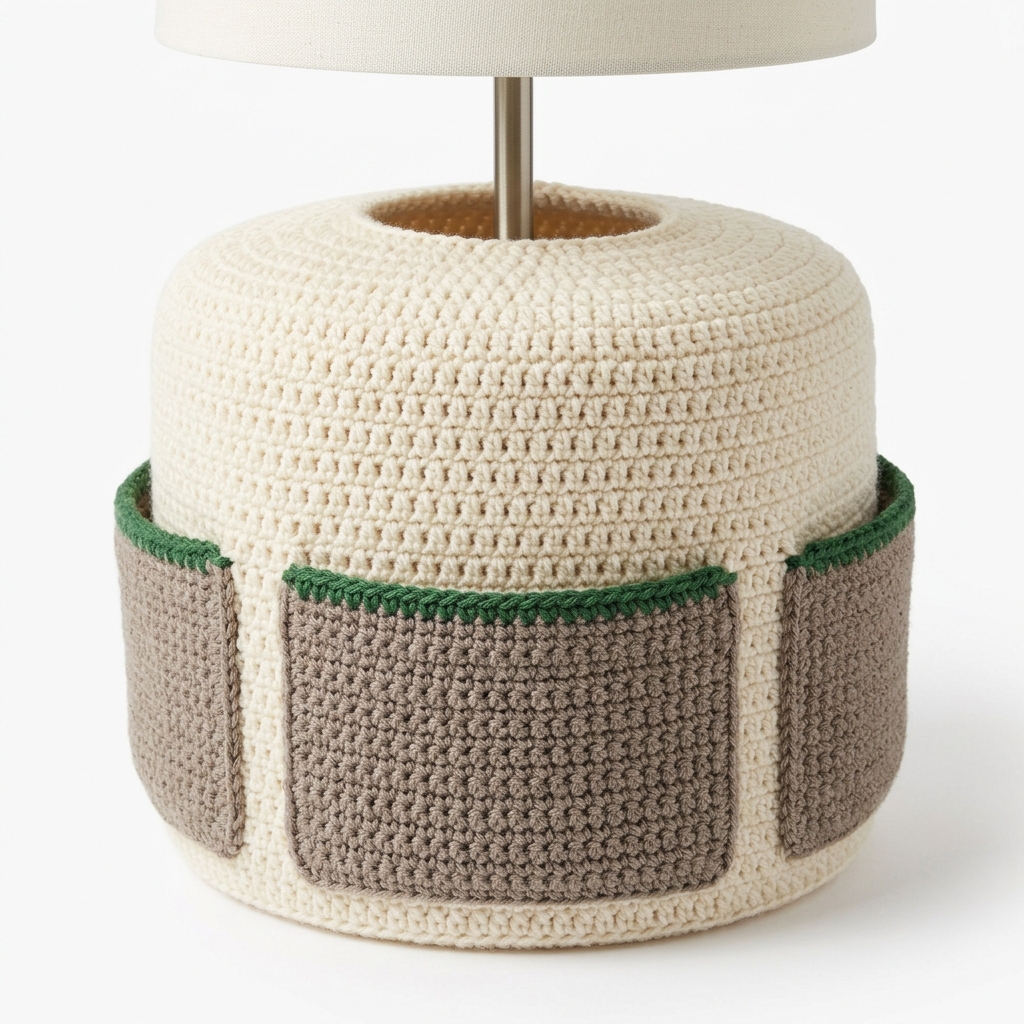 Crochet Lamp Base Organizer With Pockets Pattern (Free)