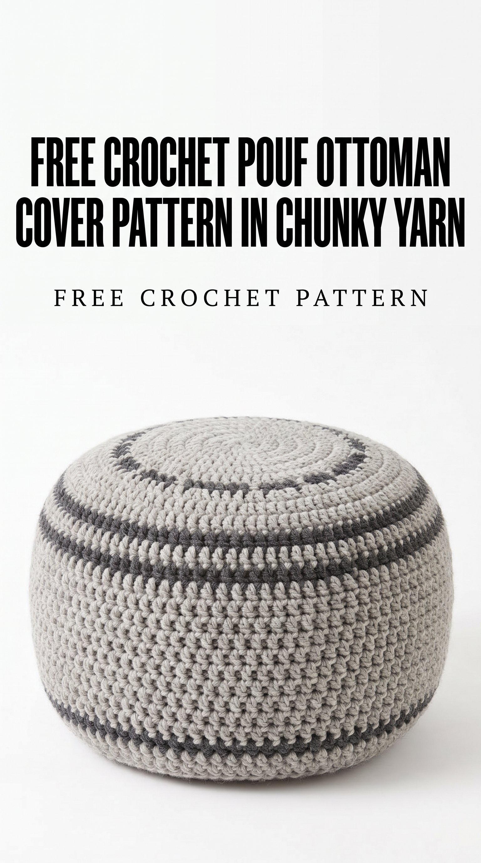 Crochet Pouf Ottoman Cover Pattern (Free)