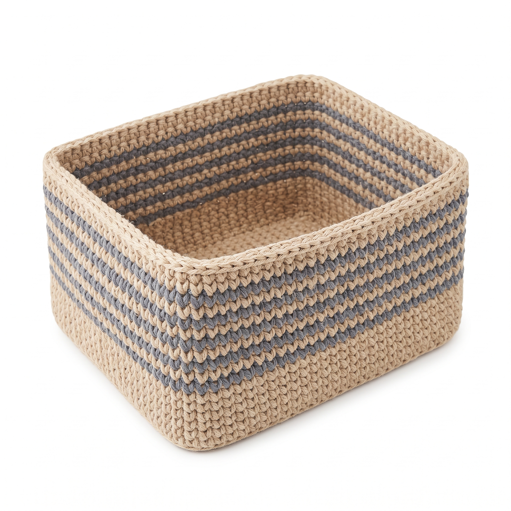 Crochet Rectangular Shelf Basket Pattern (Free)