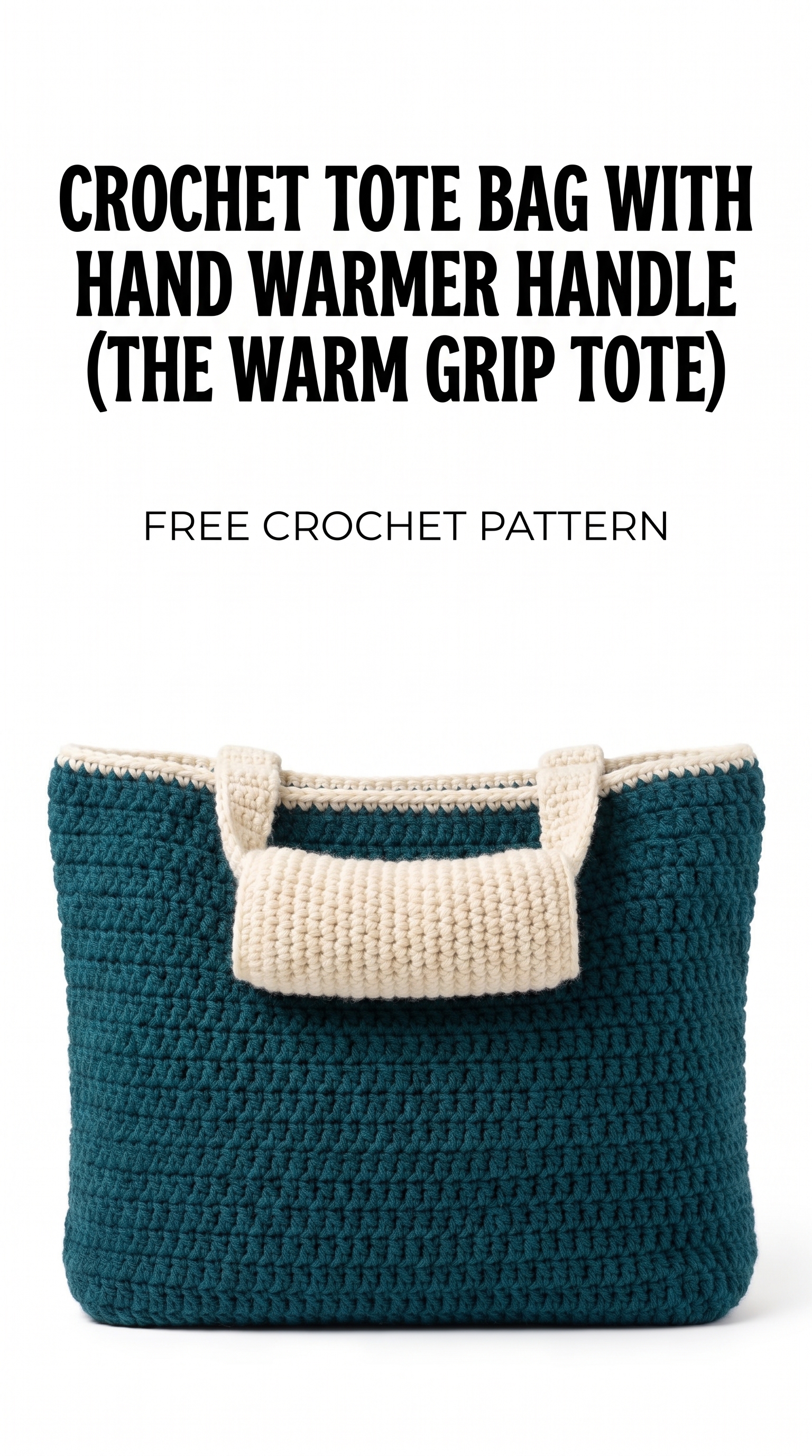 Crochet Tote Bag With Hand Warmer Handle (The Warm Grip Tote)