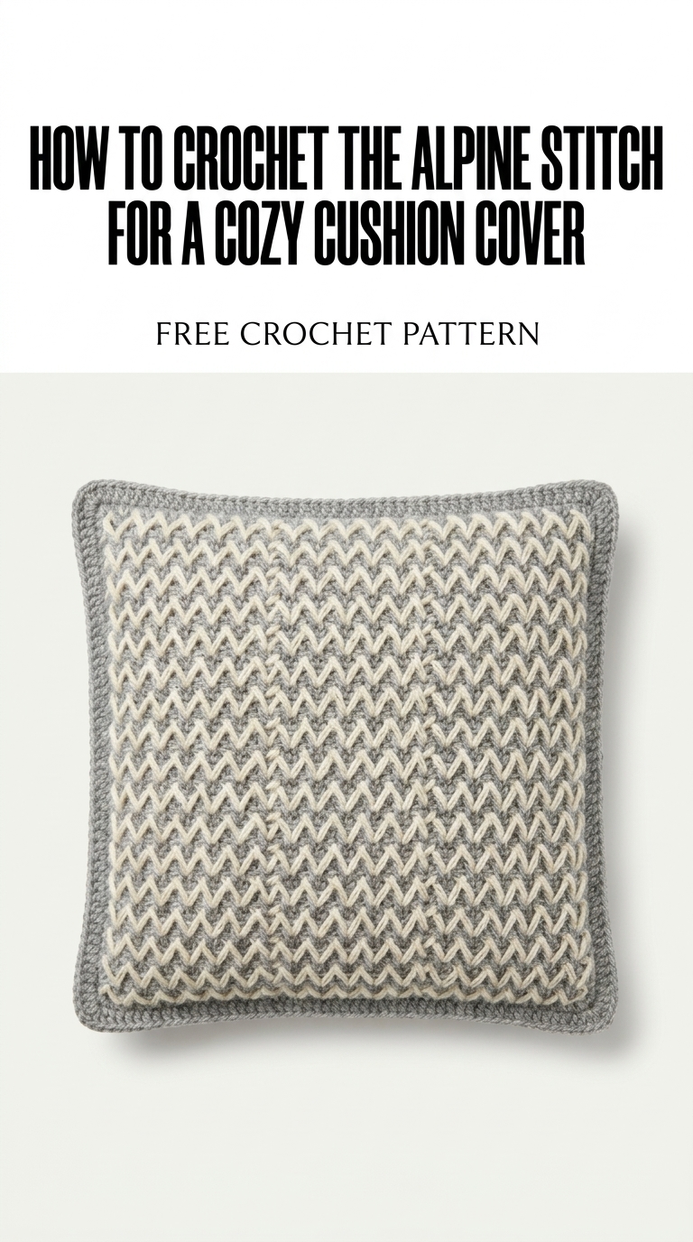 How to Crochet the Alpine Stitch for a Cozy Cushion Cover (Free)