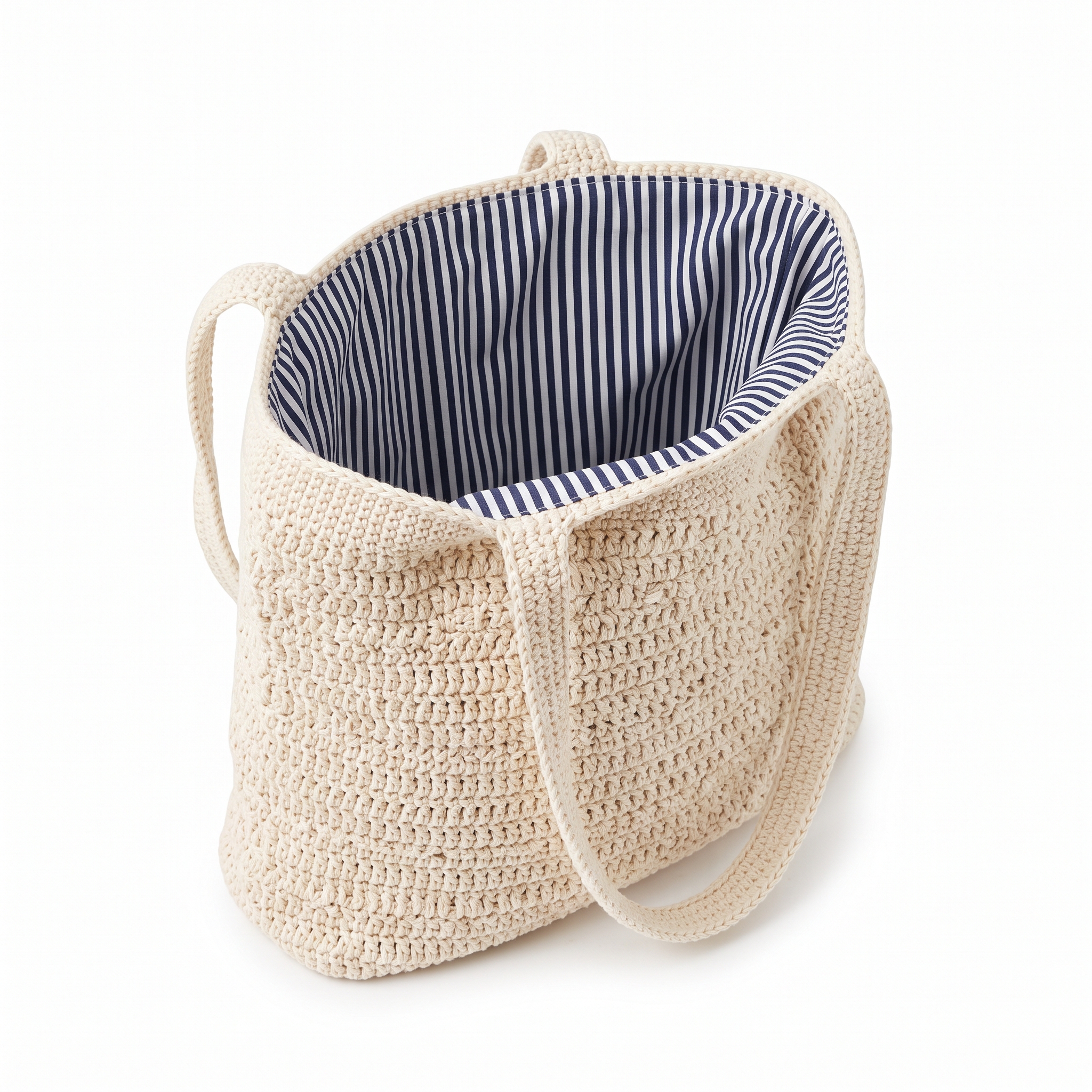 How to Line a Crochet Tote Bag With Fabric (No Sewing Machine)